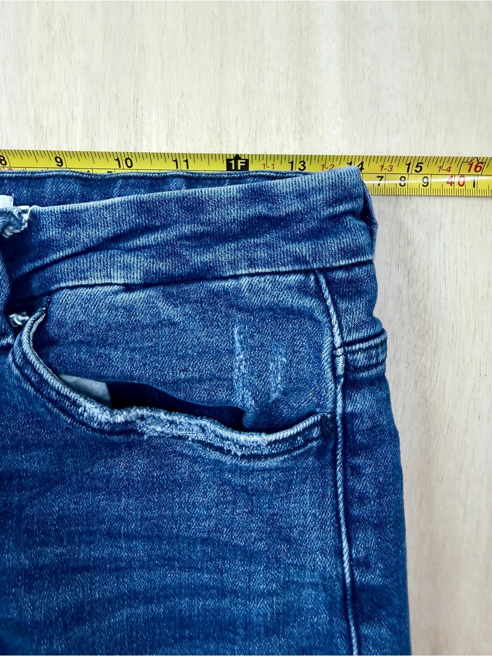 Bohme wide leg distressed blue jeans size 28 - Picture 7 of 11